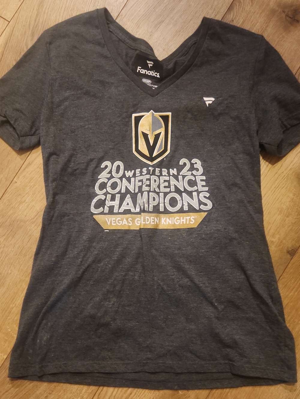 Fanatics Vegas Golden Knights Charcoal Gray & Gold Conference Champions Tee